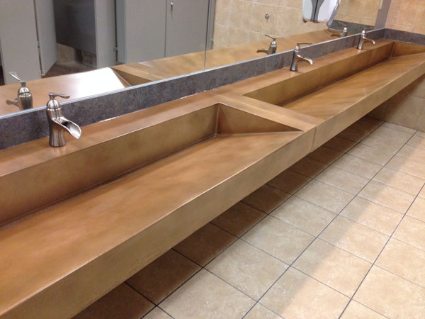 5.2 After Concrete Trough Sink in Public Restroom